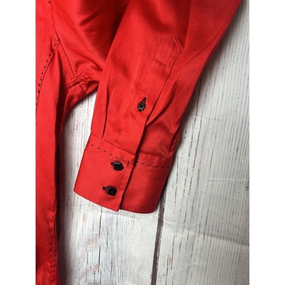 Lanzó Couture Men's Button Up Dress Shirt Western Vibes Red Size L - Picture 7 of 11